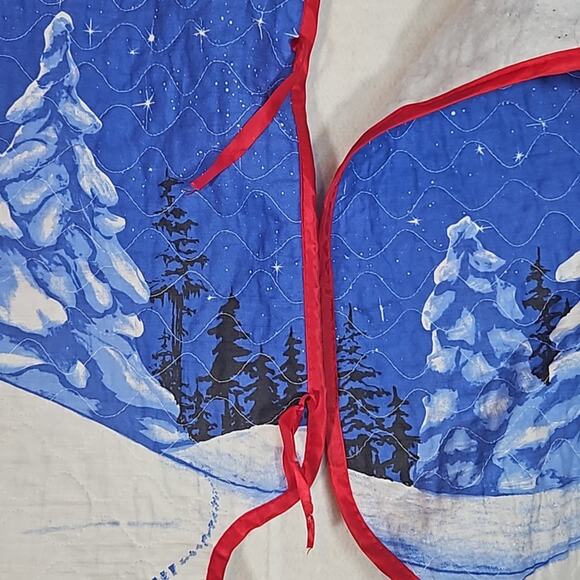 Vintage House of Lloyd Playful Pets Tree Skirt Christmas Santa Chipmunks - Picture 4 of 6